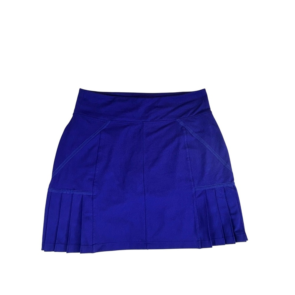 Athleta Under Par Pleated‎ Tennis Skort Purple Size M Back Zip Pocket Golf